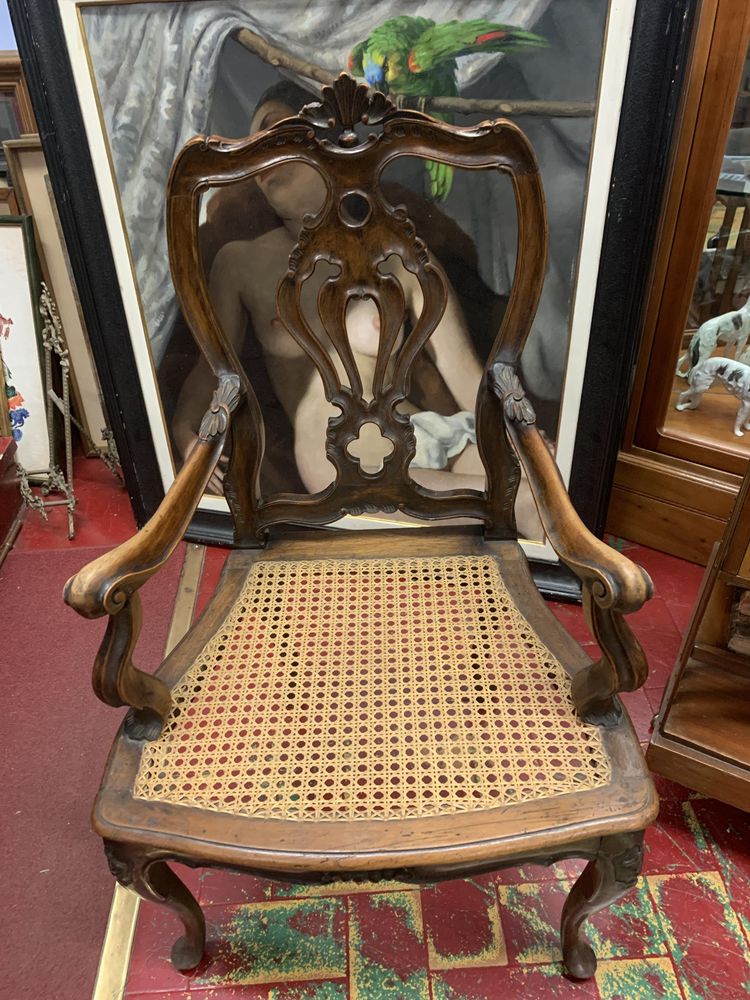 antike mit aus Strohsitzen 19. Jahrhundert 2 LOMBARDE-Sessel | Balon Wiener il dem